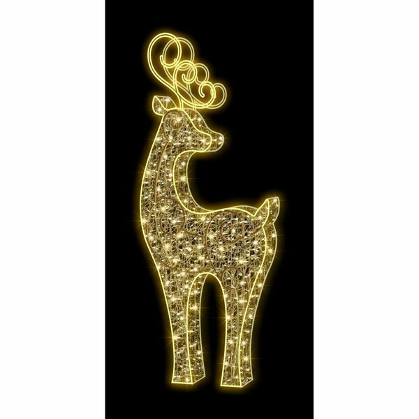 Queens Of Christmas 7.5 ft. 3D Deer Warm White Neon Flex WL-MTNF-3DDEER-WW-7.5